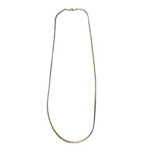 Vintage 14KGP Gold Plated Link‎ chain Necklace 20" Textured Hook clasp